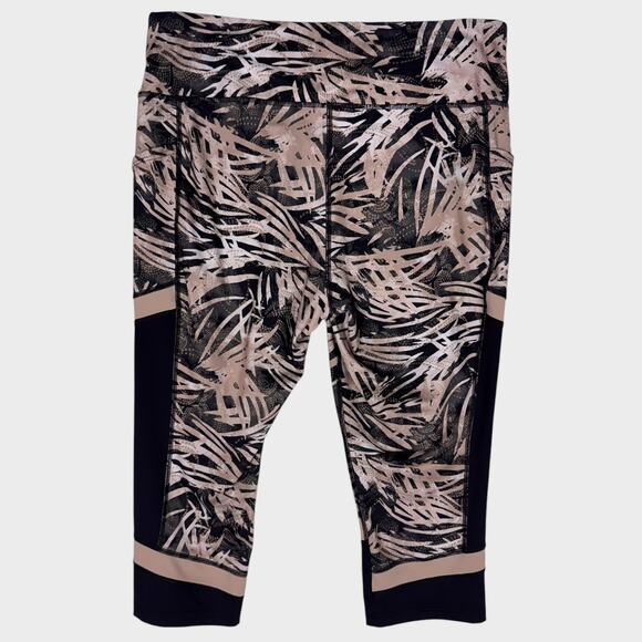 Tek Gear Dry Tek Womens Plus Size 2X Capri Leggings Activewear Black Beige - Picture 4 of 6